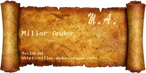 Miller Andor névjegykártya