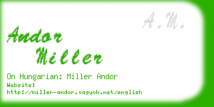 andor miller business card